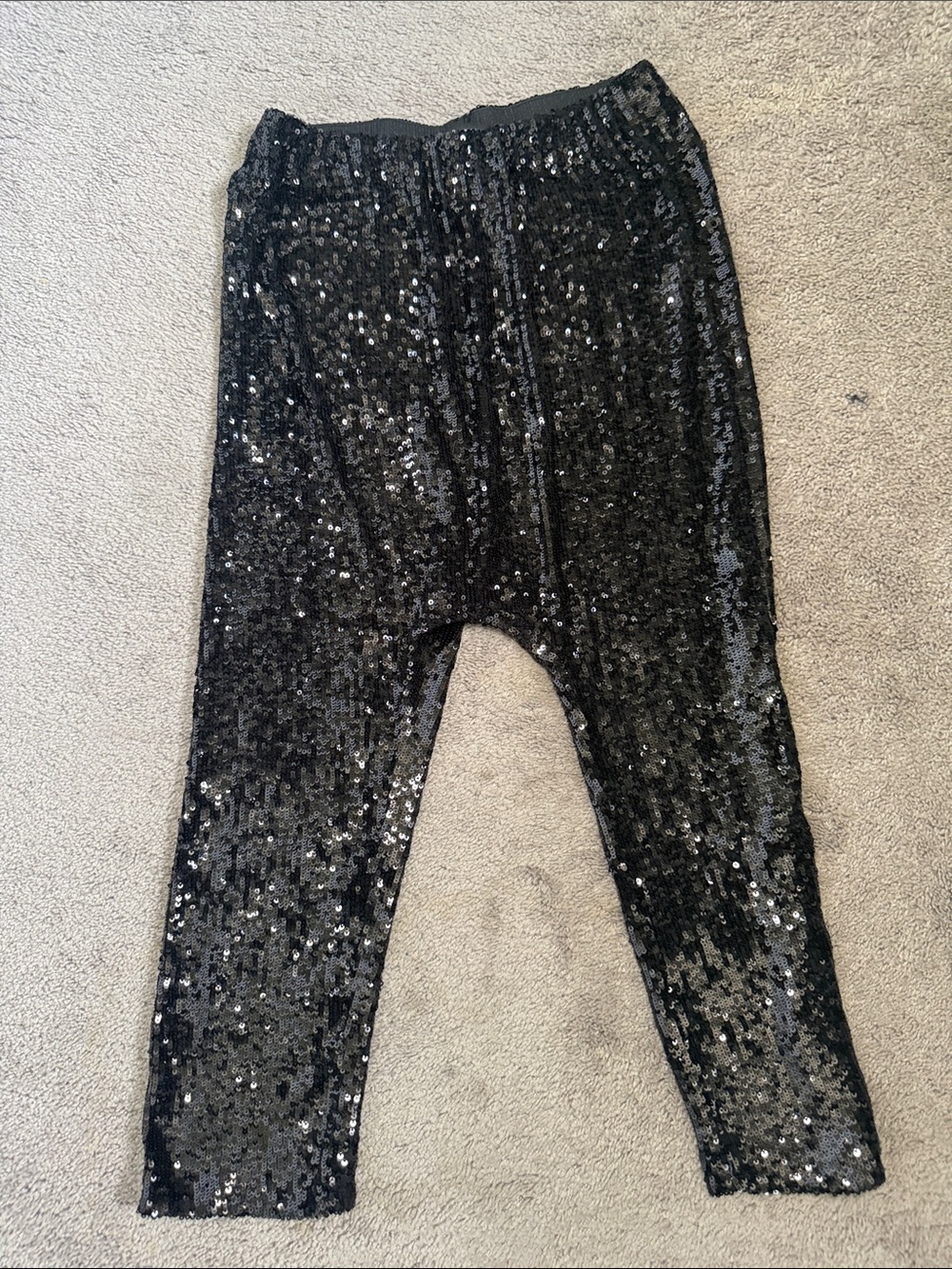Zara Black Sequin Tapered Kids Pants